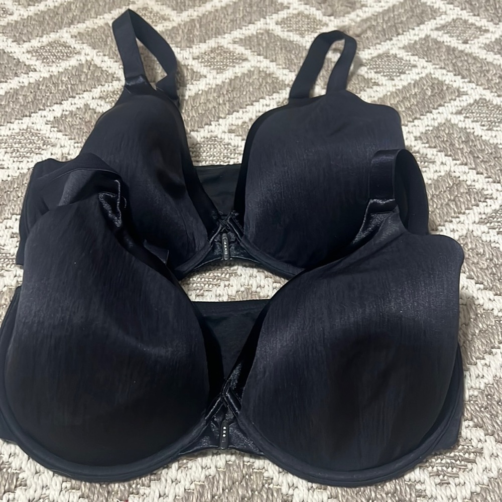 Vanity Fair Black 36DD (36E) style number 75339 front  closure bra set o…